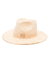 RUSLAN BAGINSKIY RUSLAN BAGINSKIY CHAIN STRAP STRAW FEDORA HAT