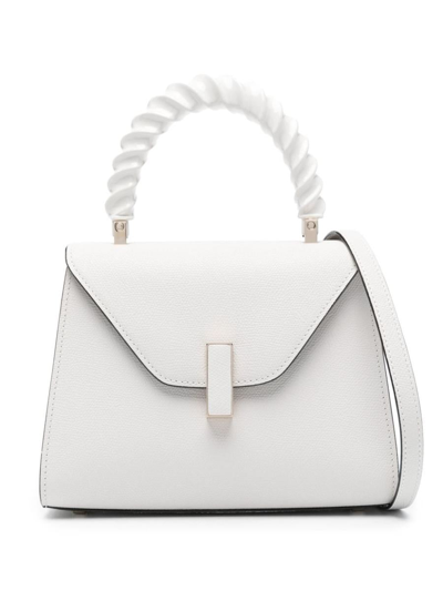 Valextra Iside Mini Leather Handbag In White