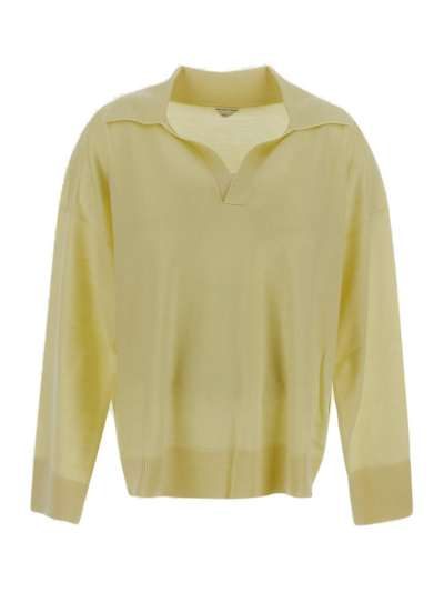 Bottega Veneta Bv Embroidered Polo Shirt In Yellow