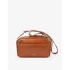 Sandro Mens Bruns Logo-embossed Leather Mini Bag