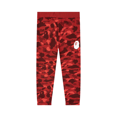 Pre-owned Bape Color Camo Wide Fit Sweat Pants 'red'