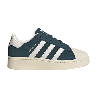 Pre-owned Adidas Originals Wmns Superstar Xlg 'arctic Night Cream White' In Blue