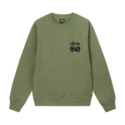 Pre-owned Stussy Dice Pigment Dyed Crew 'artichoke' In Green
