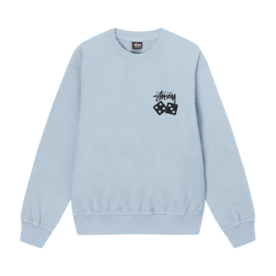 Pre-owned Stussy Dice Pigment Dyed Crew 'sky Blue'