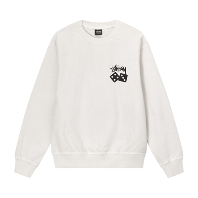 Pre-owned Stussy Dice Pigment Dyed Crew 'natural' In White