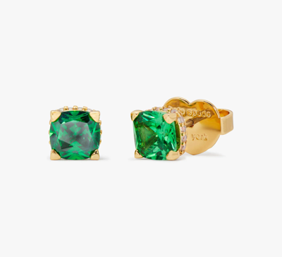 Kate Spade Little Luxuries 6mm Square Studs In Green/gold