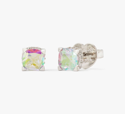 Kate Spade Little Luxuries 6mm Square Studs In Ab/silver