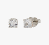 Kate Spade Little Luxuries 6mm Square Studs In Clear/silver