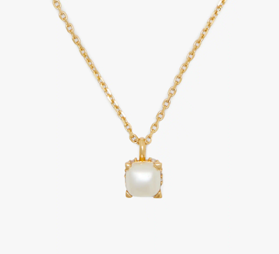 Kate Spade Little Luxuries 6mm Square Pendant In Cream/gold