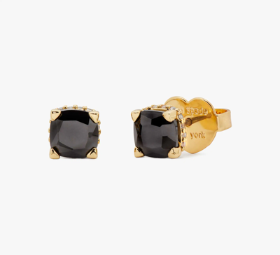 Kate Spade Little Luxuries 6mm Square Studs In Jet Black