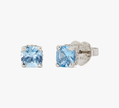 Kate Spade Little Luxuries 6mm Square Studs In Light Sapphire/silver