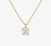 Kate Spade Little Luxuries 6mm Square Pendant In Clear/gold