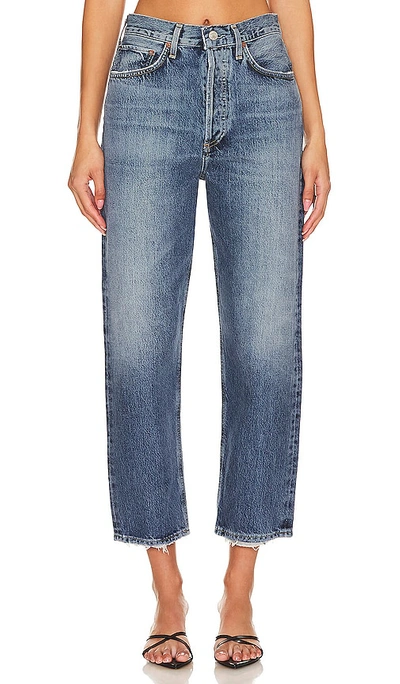 Agolde 90s Crop Mid Rise Loose Straight Leg Jeans In Blue