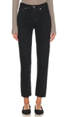 Agolde Austin Mid Rise Tapered Slim In Black