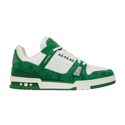 Pre-owned Louis Vuitton Trainer 'green Monogram Denim'