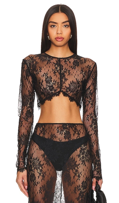 Kiki De Montparnasse Jolie Lace-detailing Top In Black