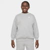 Nike Sportswear Club Fleece Big Kids' Oversized Sweatshirt (extended Size) In Grey