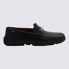 BALLY BALLY BLACK AND PALLADIUM SUEDE LOAFERS