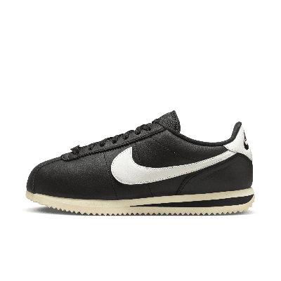 Nike Women's Cortez 23 Premium Leather Shoes In Black