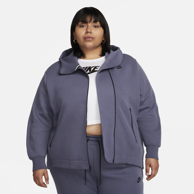 Nike Women's  Sportswear Tech Fleece Oversized Full-zip Hoodie (plus Size) In Grey