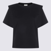 Isabel Marant Zelitos Pleated Cotton-jersey T-shirt In Black