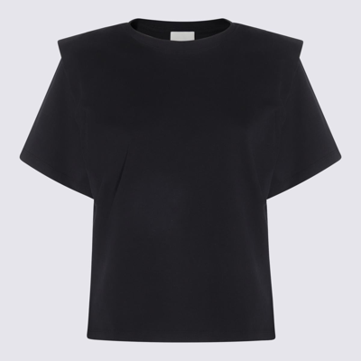 Isabel Marant Zelitos Pleated Cotton-jersey T-shirt In Black
