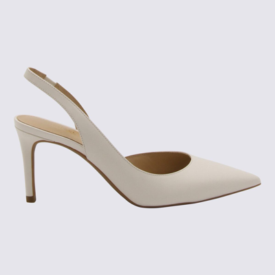 Michael Michael Kors Cream Leather Alina Slingback Pumps In Lt Cream