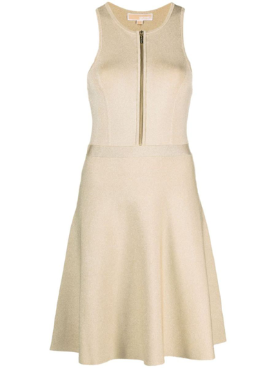 Michael Michael Kors Sleeveless Mini Dress In Gold