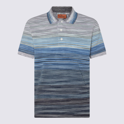 MISSONI MISSONI BLUE COTTON POLO SHIRT