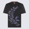 PAUL SMITH PAUL SMITH NAVY BLUE AND VIOLET COTTON T-SHIRT