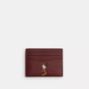 Coach Disney X  Card Case In Regenerative Leather With Motif In Wine