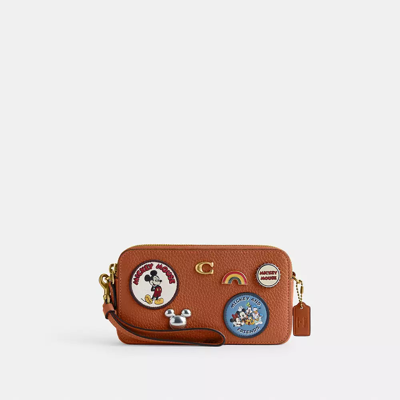 Coach Disney X  Kira Crossbody In Regenerative Leather With Patches In Brass/burnished Amber Multi