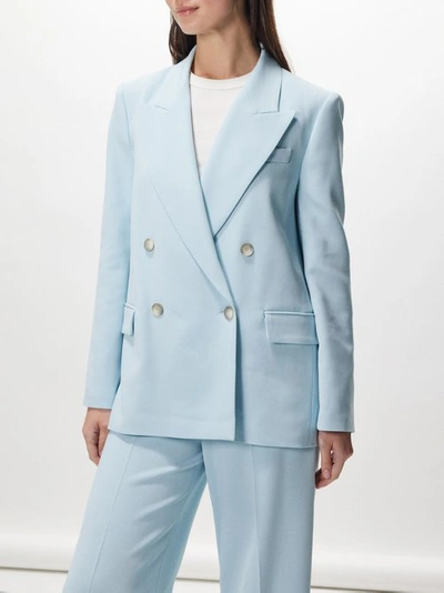 Joseph Jaden Oversized Double-breasted Cady Jacket In Blue