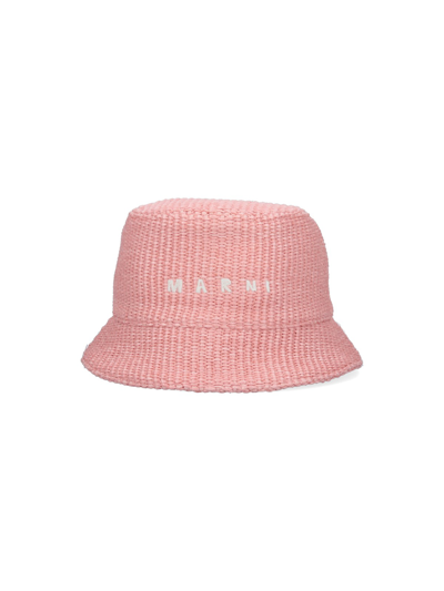 MARNI Pink Raffia Bucket ハット Marni Raffia Bucket Hat In Pink | ModeSens