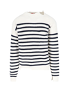 Marni Striped Virgin Wool Sweater In Cream