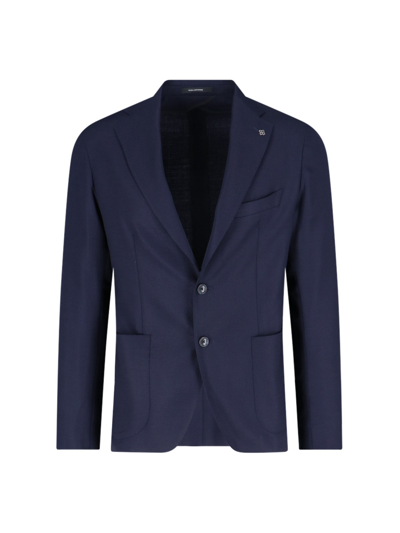 Tagliatore Single-breasted Blazer Jacket In Blue