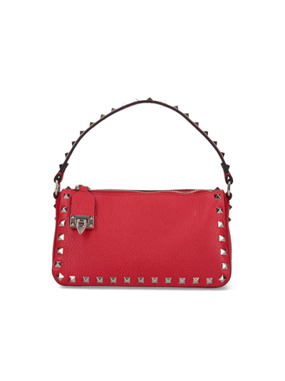 Valentino Garavani 'rockstud' Small Shoulder Bag In Red