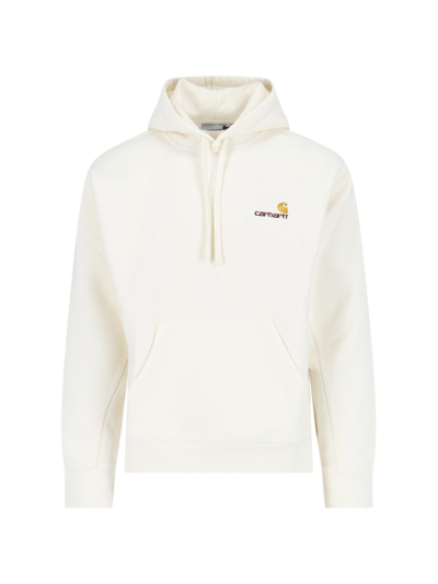 Carhartt "american Script" Hoodie In Cream