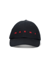 Marni Baseball Cap With Embroidered Logo In Black  