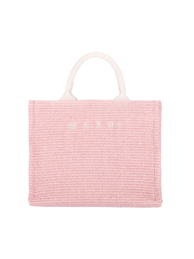 Marni Small Logo Tote Bag In Pink