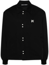 Palm Angels Monogram-embroidered Cotton Coach Jacket In Black  