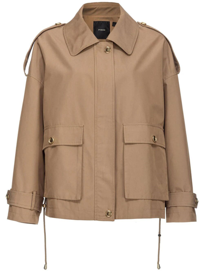 Pinko Parka En Gabardine In Marrón