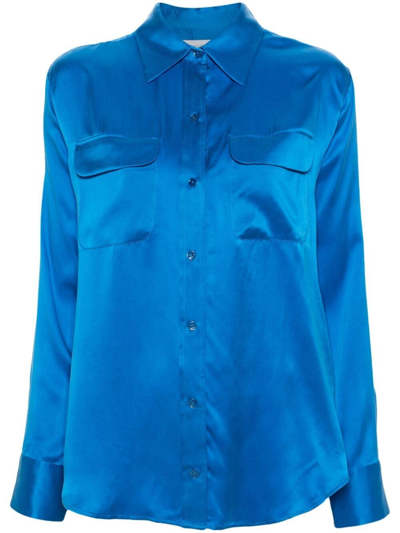 Equipment Signature Silk Shirt In Directoire Blue