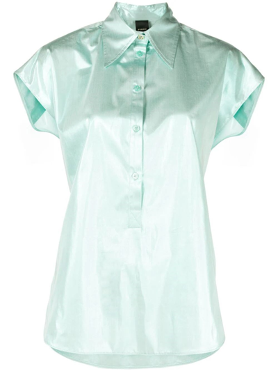 Pinko Cadmo Laminated Shirt In Green