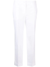 P.a.r.o.s.h High-waisted Cotton Tailored Trousers In White
