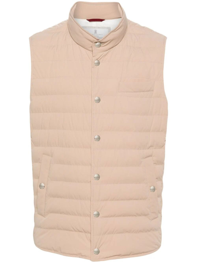 Brunello Cucinelli Padded Vest In Beige