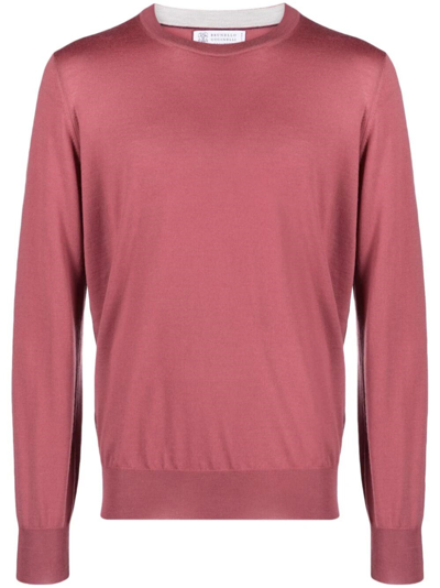 Brunello Cucinelli Crew-neck Jumper In Red