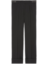 Gucci Wool Cropped Trousers In Black