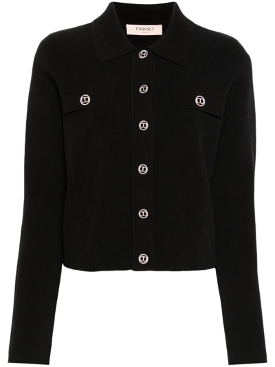 Twinset Knit Jacket In Negro