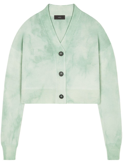 Alanui Magic Journey Tie-dye Wool Cropped Cardigan In Woodsage